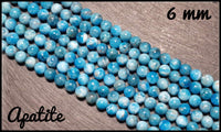 Apatite Néon ronde en fil - 6mm