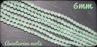 Aventurine verte ronde en fil - 6mm