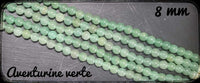 Aventurine verte ronde en fil - 8mm