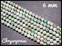 Chrysoprase ronde en fil - 6mm