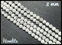 Howlite ronde en fil - 8mm