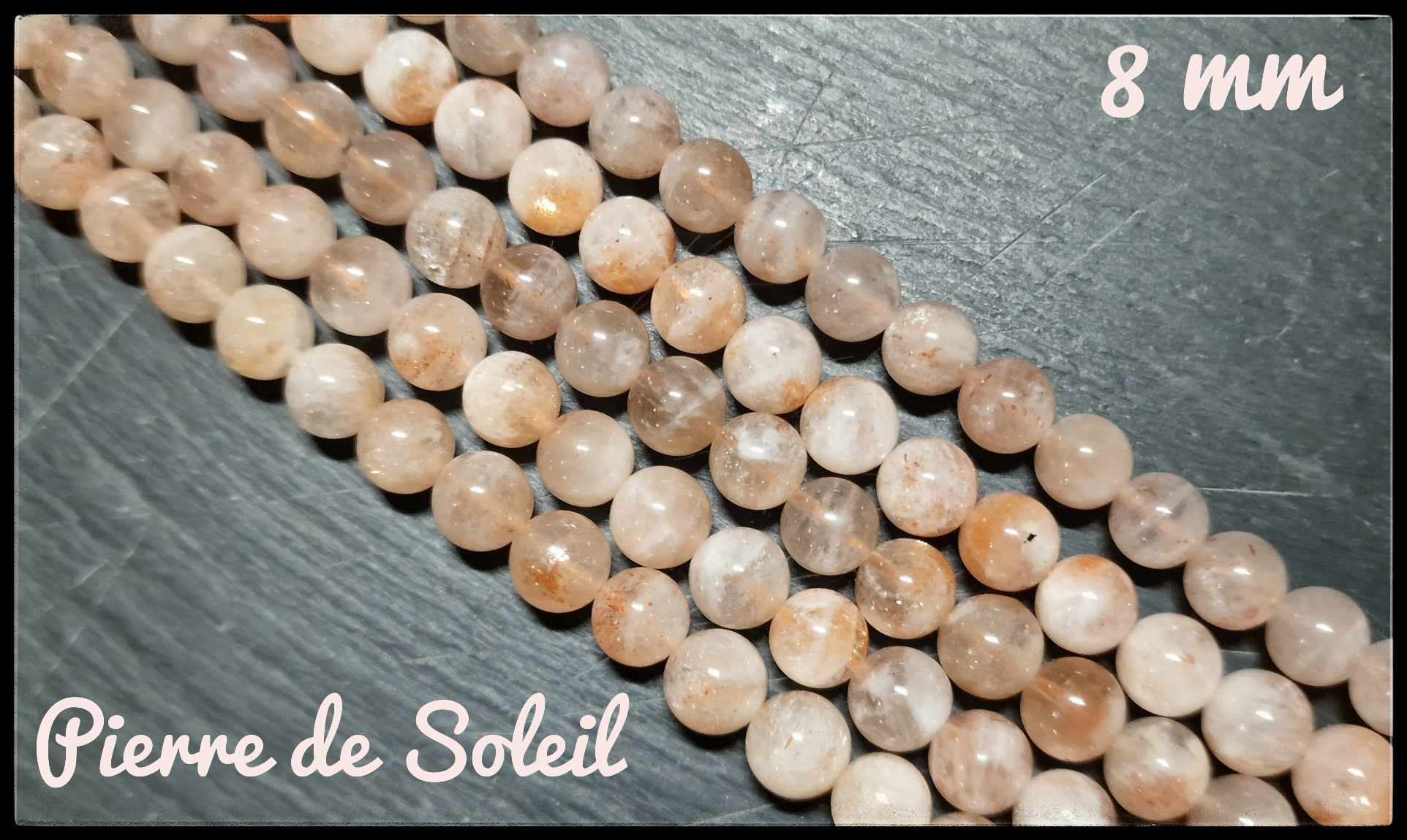Lot D'environ 120 Perles Pierre De Soleil Synthétiques - Rocailles Et Chips 5-10mm - Pour Création Bijoux