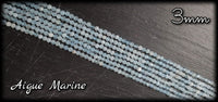 Aigue marine facettée en fil - 3mm