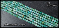 Amazonite verte facettée en fil - 3mm