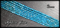 Apatite bleue facettée en fil - 3mm