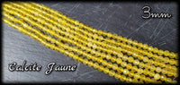 Calcite jaune facettée en fil - 3mm