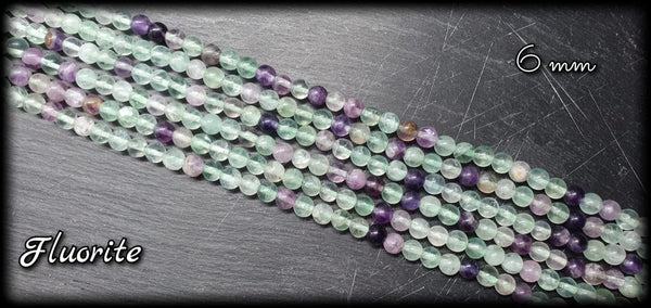 Fluorite ronde en fil - 6mm