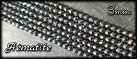 Hématite facettée en fil - 3mm