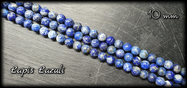 Lapis Lazuli ronde en fil - 10mm