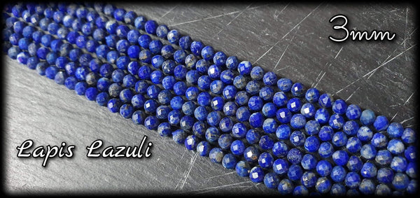 Lapis Lazuli facettée en fil - 3mm
