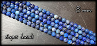 Lapis Lazuli ronde en fil - 8mm