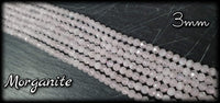 Béryl - Morganite facettée en fil - 3mm