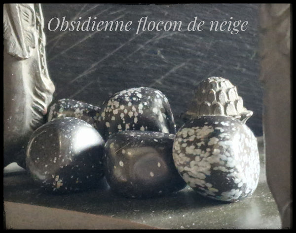 Obsidienne Flocon de Neige en pierre roulée