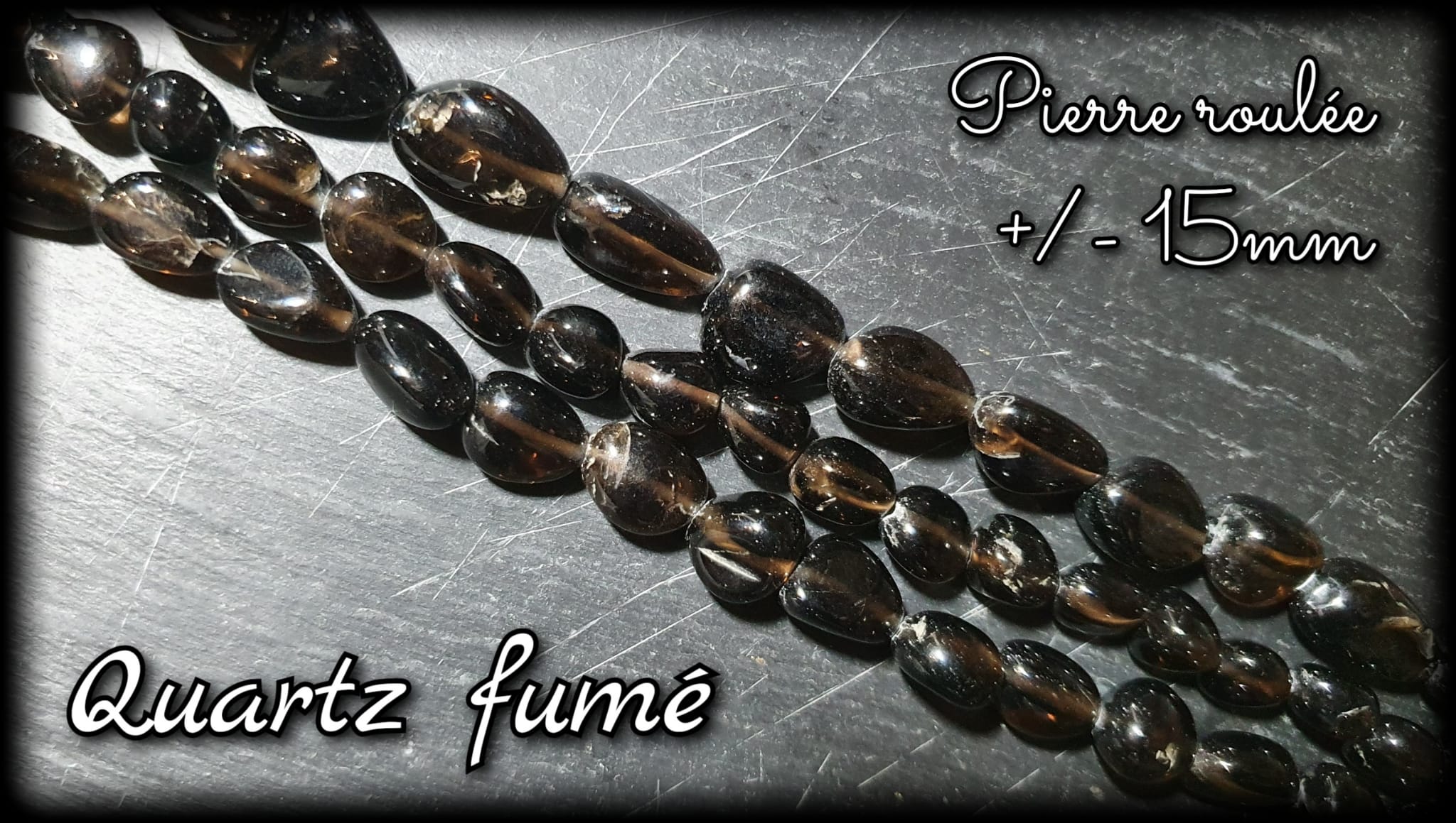 Perles à facettes rondes en quartz fumé 3 mm (SM100115) - France