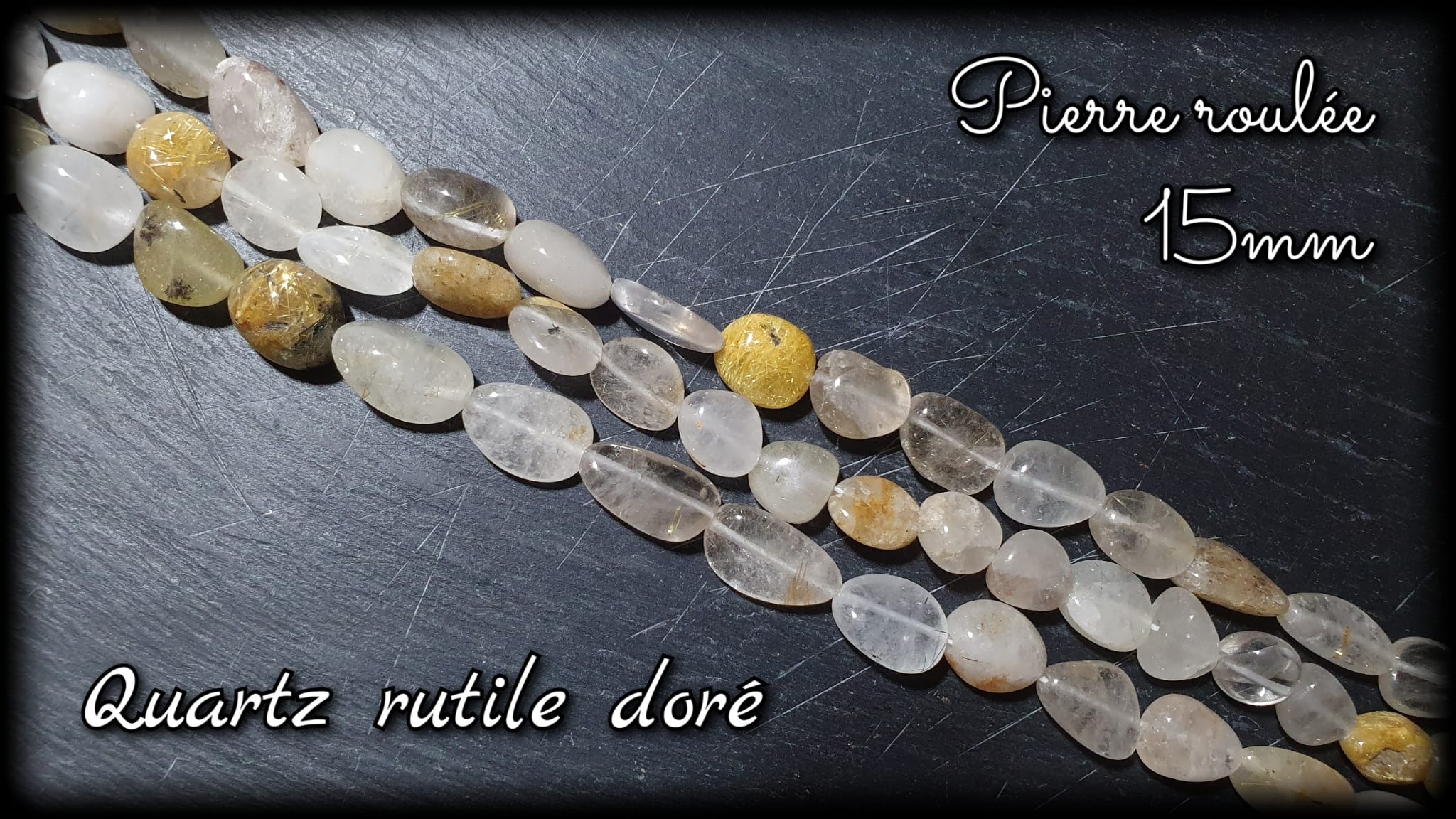Perles Rondes En Quartz Rutilé Doré Naturel - 4mm, 6mm, 12mm, Pour Création De Bijoux De Luxe, Neuf