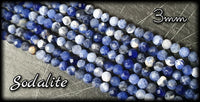 Sodalite facettée en fil - 3mm